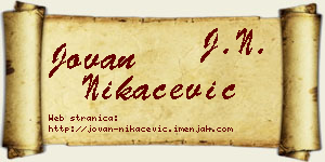 Jovan Nikačević vizit kartica